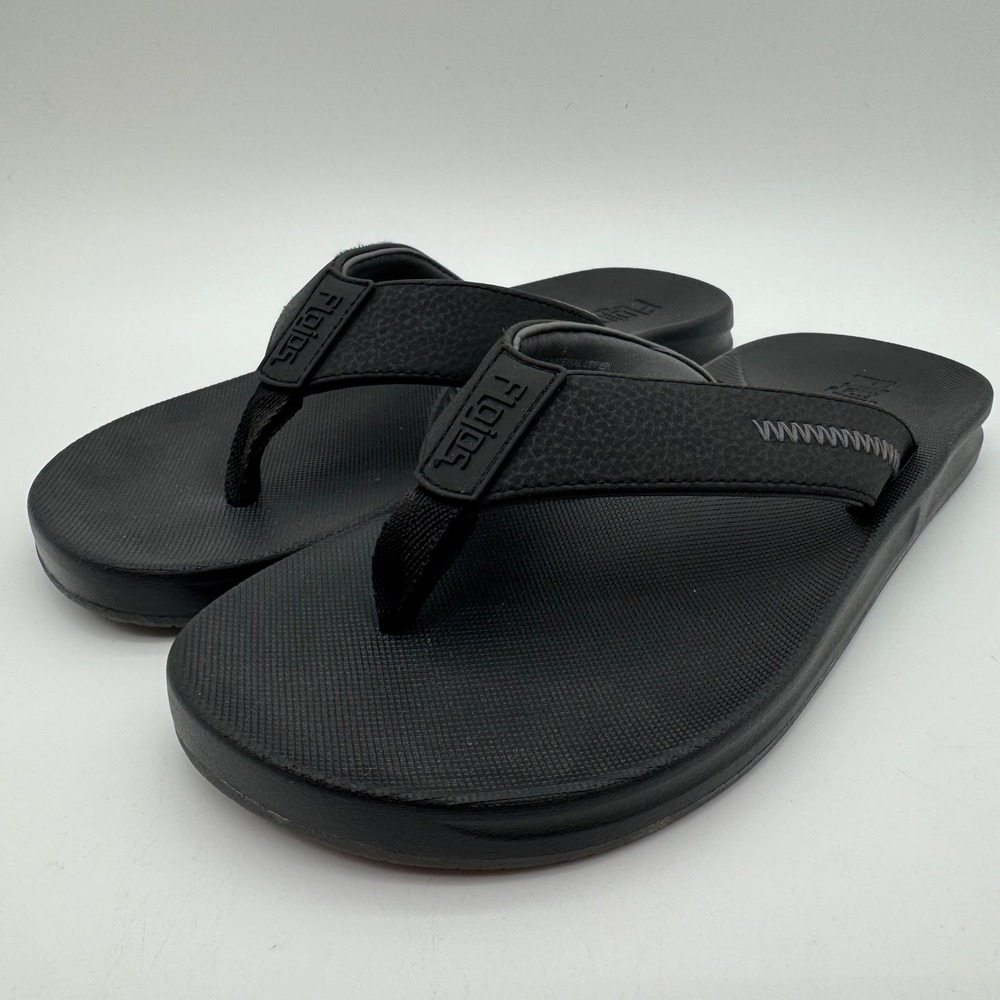 Flojos Men's Black Flip Flop Sandals Size 9 Comfort Beach Casual Thong Slip On